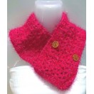 Cowl Infinity Scarf Muffler Neck Warmer Soft Acrylic Handmade Crochet Button S18