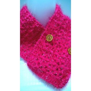 Cowl Infinity Scarf Muffler Neck Warmer Soft Acrylic Handmade Crochet Button S18