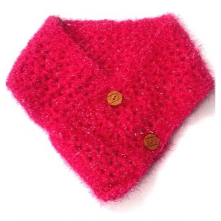 Cowl Infinity Scarf Muffler Neck Warmer Soft Acrylic Handmade Crochet Button S18