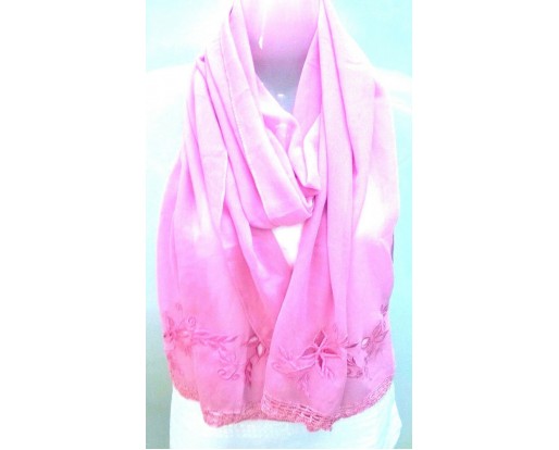 Scarf Muffler Faux Georgette Fabric Cutwork Crochet Boho Chic Fashion Men Women