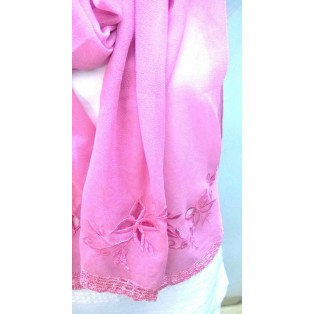 Scarf Muffler Faux Georgette Fabric Cutwork Crochet Boho Chic Fashion Men Women