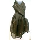 Scarf Muffler Faux Chiffon Fabric Crochet Embroidery Boho Chic Fashion Men Women