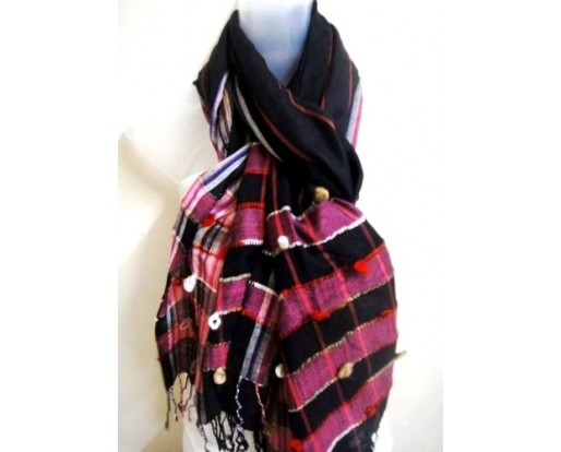 Men Women Unisex Soft Cotton Checkered Scarf Stole Wrap Head Neck Warmer Stripes