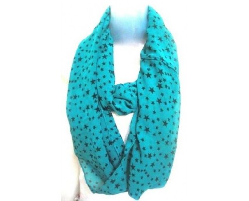 Infinity Loop Scarf - Lightweight Scarves Wrap - Spring & Summer - Green & Black