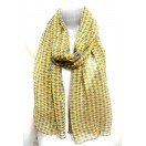 Women's Soft Lightweight Scarf Stole Wrap Scarves - Yellow, Violet and Teal