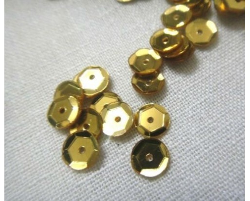 Gold - 15 grams - 6 mm - DIY Loose Cup Sequins Paillette Sewing
